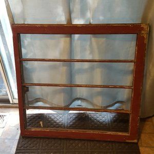 Vintage Farmhouse Salvage 4 Pane Wood Window FRAME No Glass